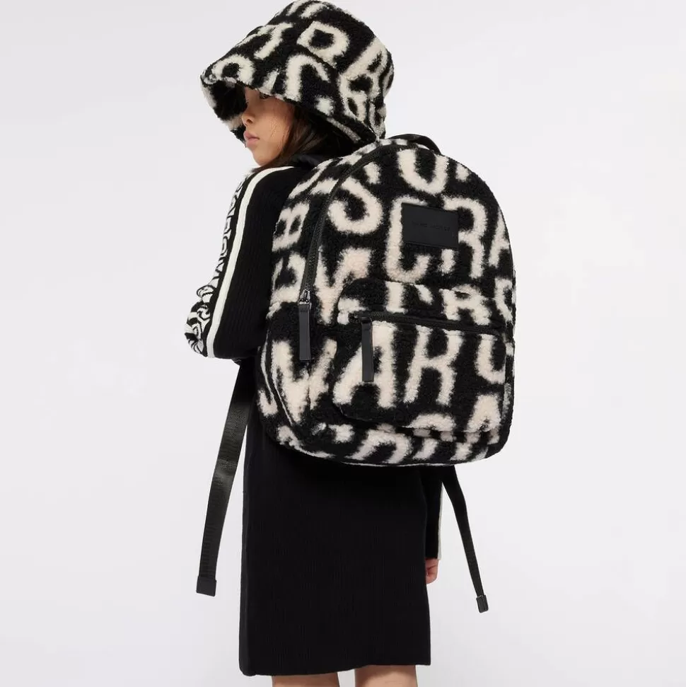 MARC JACOBS Black & White Sherpa Fleece Backpack (32cm)^BOY Bags