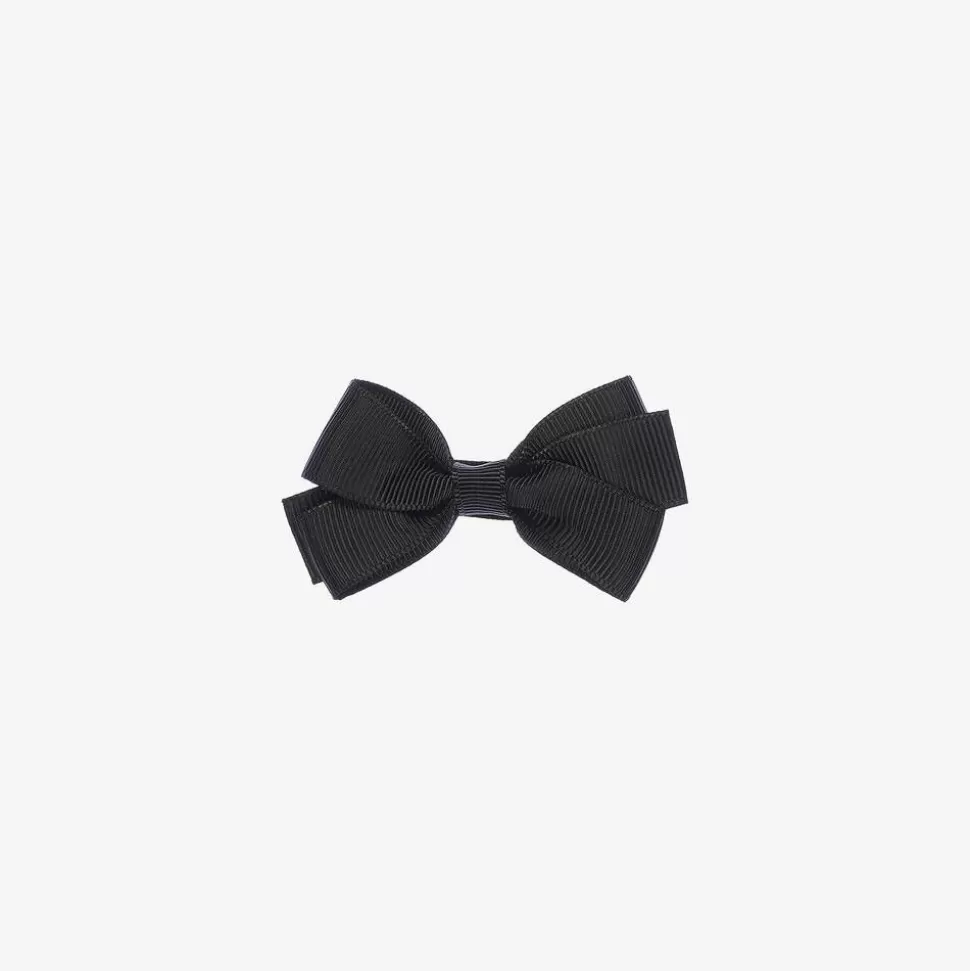 Peach Ribbons Black Bow Hair Clip (7cm)^ Hair Accessories