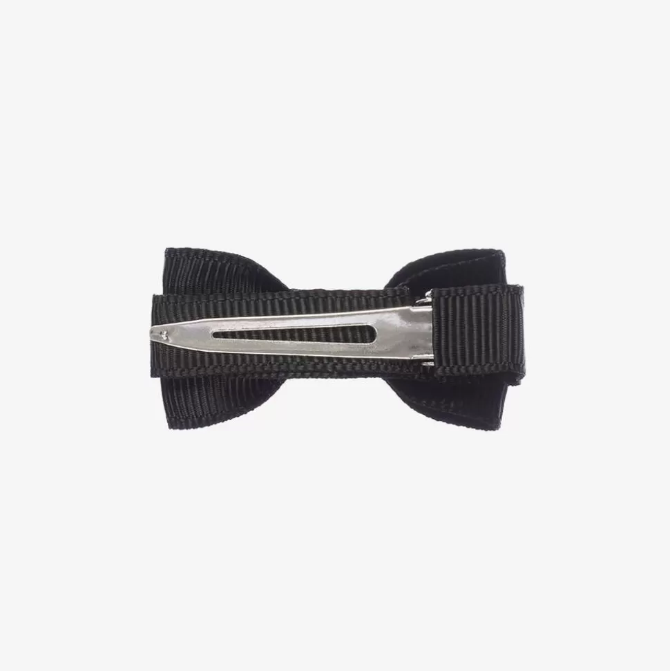 Peach Ribbons Black Bow Hair Clip (5cm)^ Hair Accessories