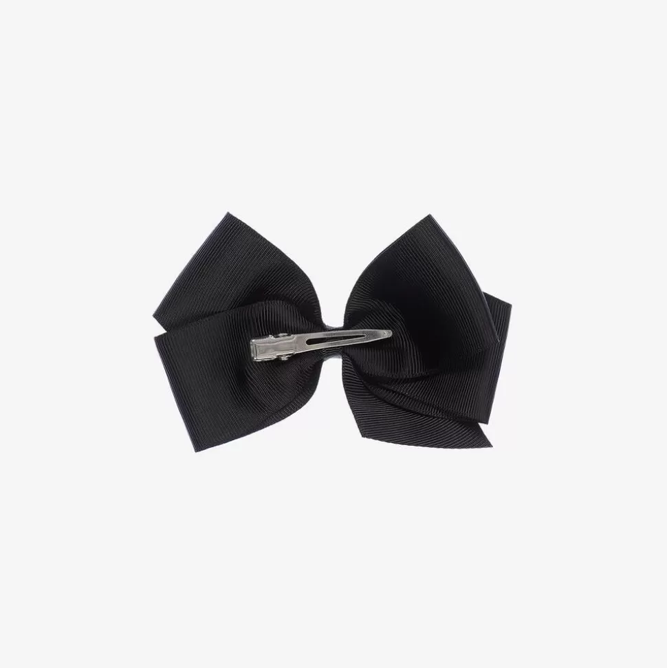 Peach Ribbons Black Bow Hair Clip (12cm)^ Hair Accessories