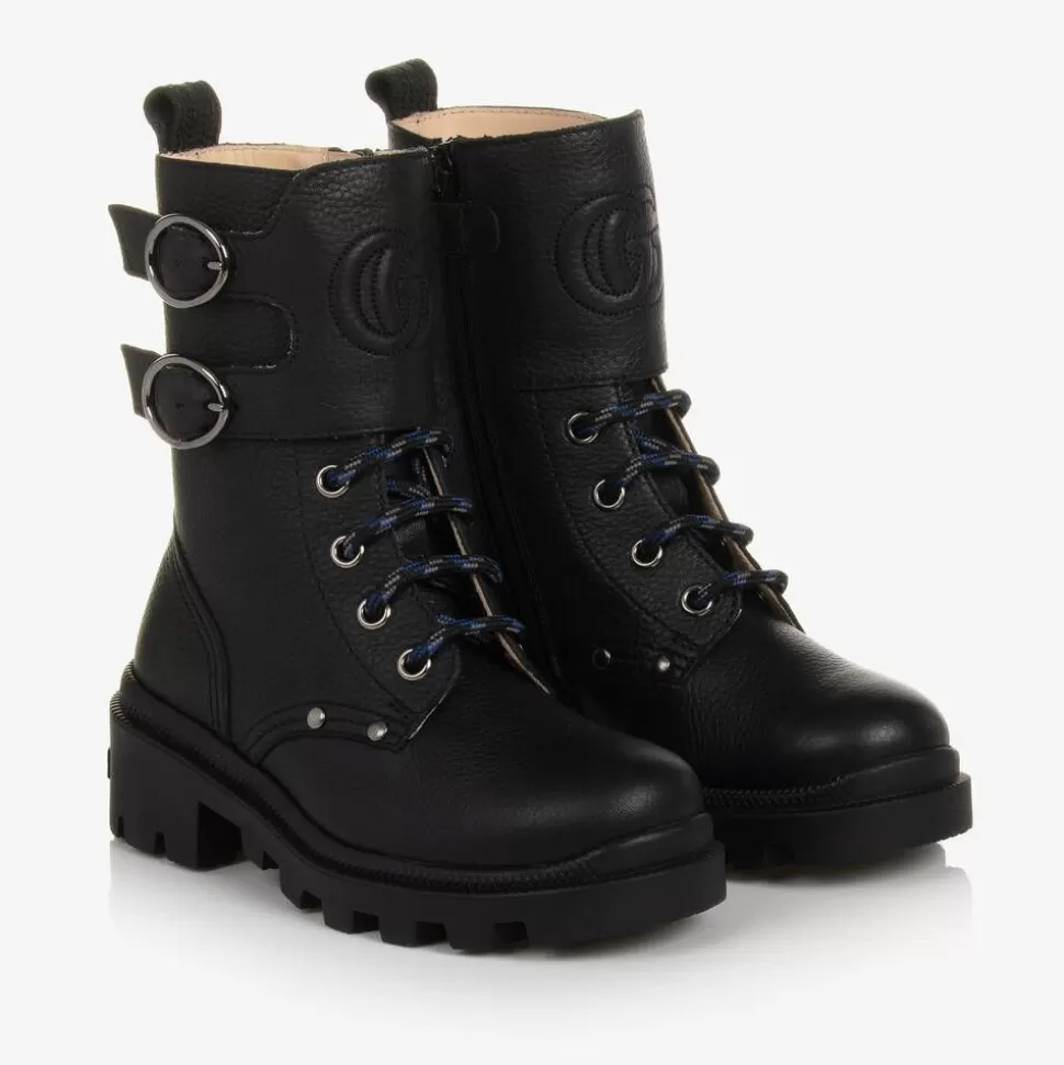 Gucci Black Chunky Leather Boots^BOY Boots