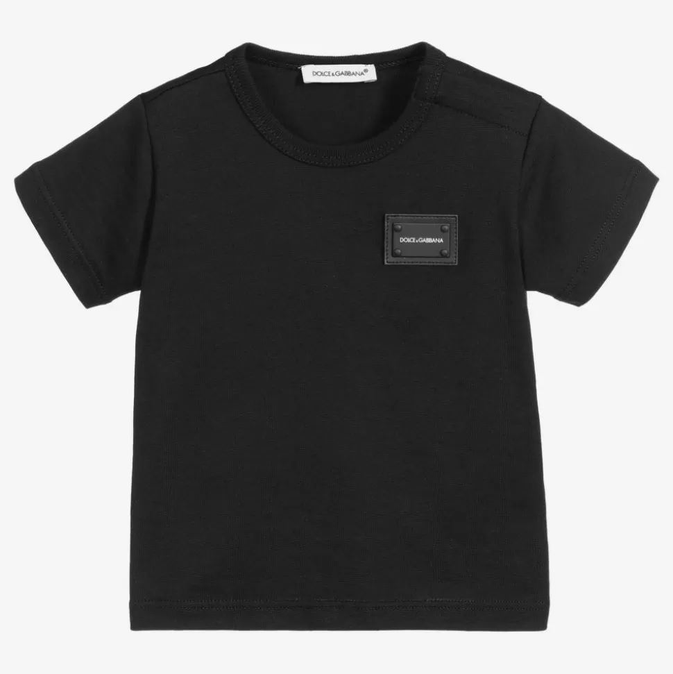 Dolce amp; Gabbana Black Cotton Baby T-Shirt^ Tops
