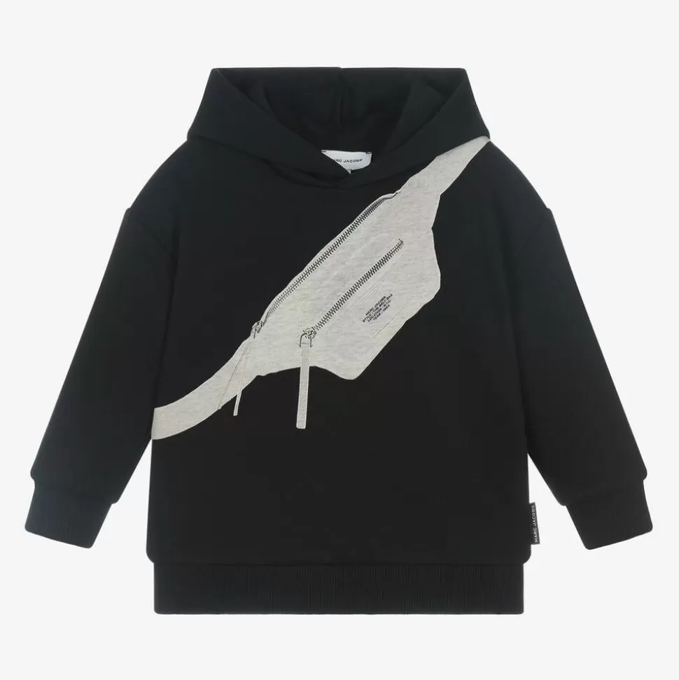MARC JACOBS Black Cotton Biker Belt Bag Hoodie^BOY Tops