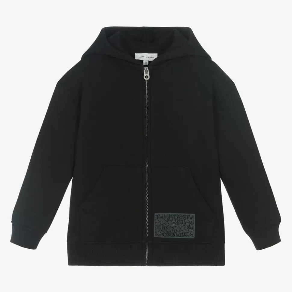MARC JACOBS Black Cotton Jersey Zip-Up Hoodie^BOY Tops | Tops