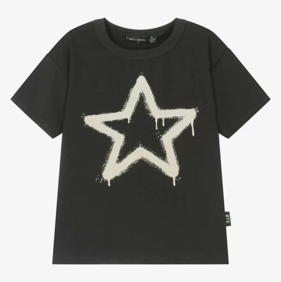 Rock Your Baby Black Cotton Star T-Shirt^ Tops