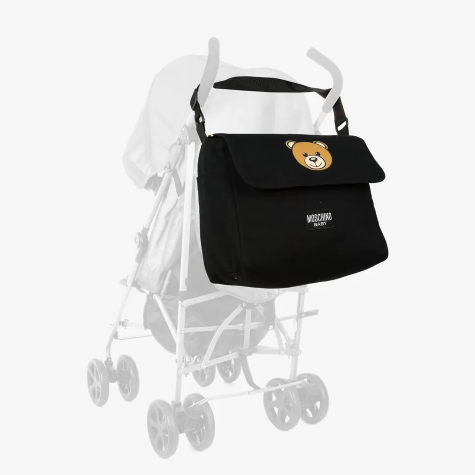 Moschino Baby Black Cotton Teddy Bear Changing Bag (49cm)^ Gifts