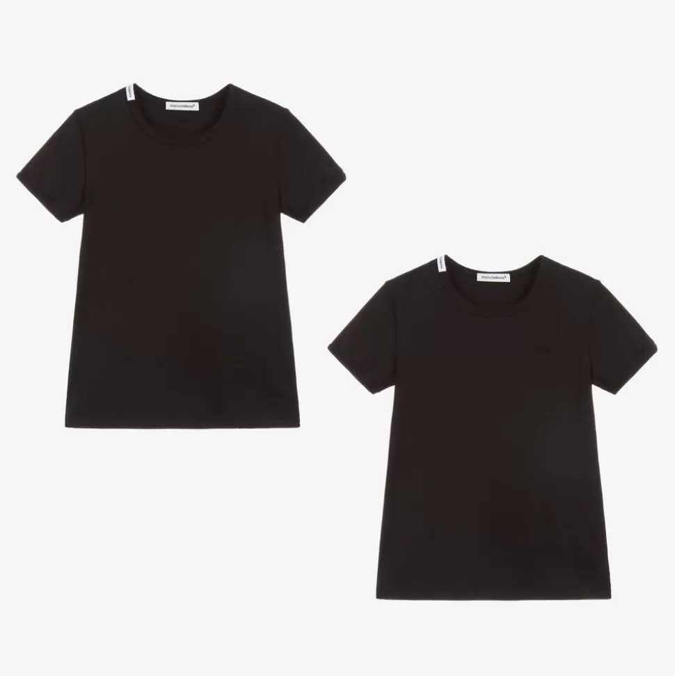 Dolce amp; Gabbana Black Cotton T-Shirts (2 Pack)^BOY Underwear | Underwear