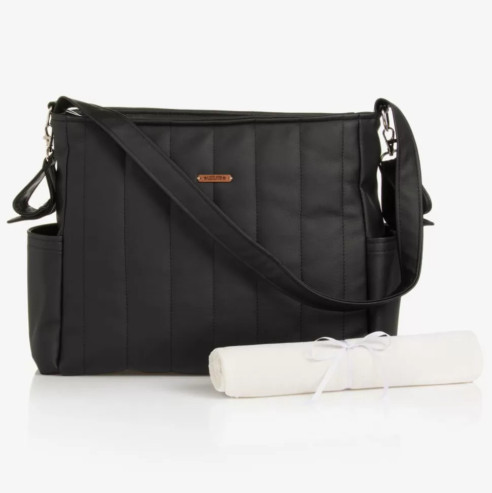 Uzturre Black Faux Leather Baby Changing Bag (43cm)^ Gifts