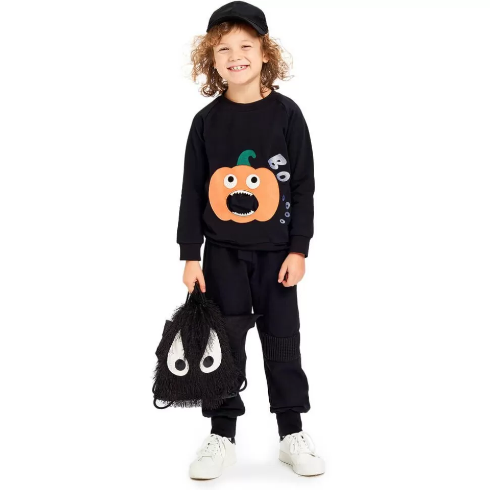 Wauw Capow Black Fluffy Bat Drawstring Bag (29cm)^BOY Bags