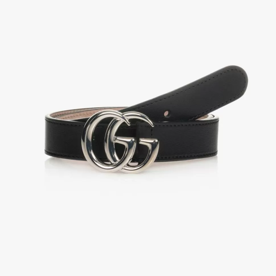 Gucci Black Leather GG Belt^BOY Clothing Accessories | Clothing Accessories