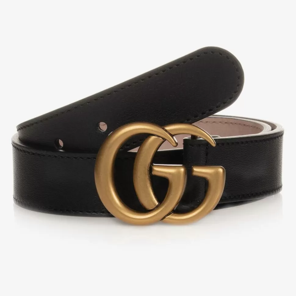 Gucci Black Leather GG Belt^BOY Clothing Accessories | Clothing Accessories