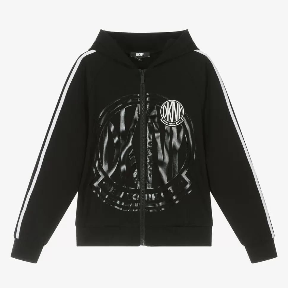 DKNY Black Milano Hooded Zip-Up Top^ Tops