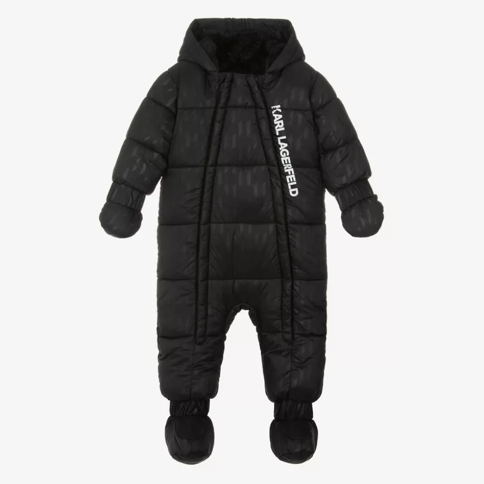 KARL LAGERFELD KIDS Black Monogram Snowsuit^ Snowwear