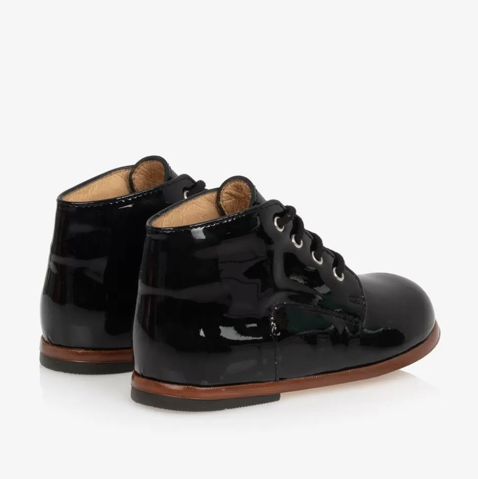 Tartine et Chocolat Black Patent Leather First Walker Boots^ First Walkers | First Walkers