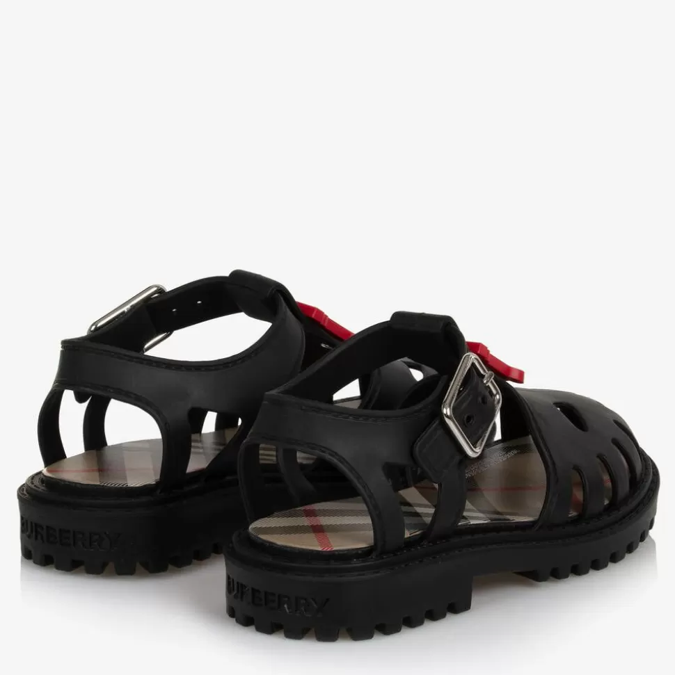 Burberry Black TB Monogram Jelly Shoes^BOY Sandals