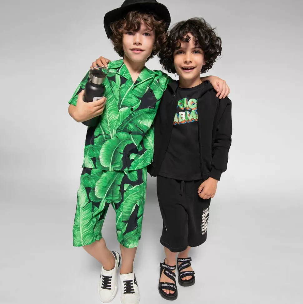 Dolce amp; Gabbana Black Velcro Strap Sandals^BOY Sandals