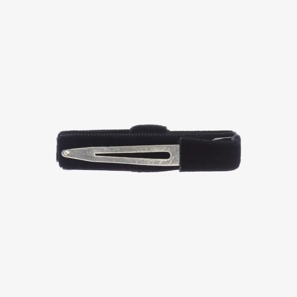 Peach Ribbons Black Velvet Bow Clip (4.5cm)^ Hair Accessories