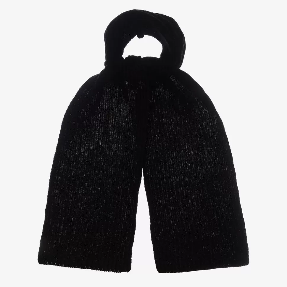 Jamiks Black Wool & Viscose Knitted Scarf (190cm)^BOY Scarves | Scarves