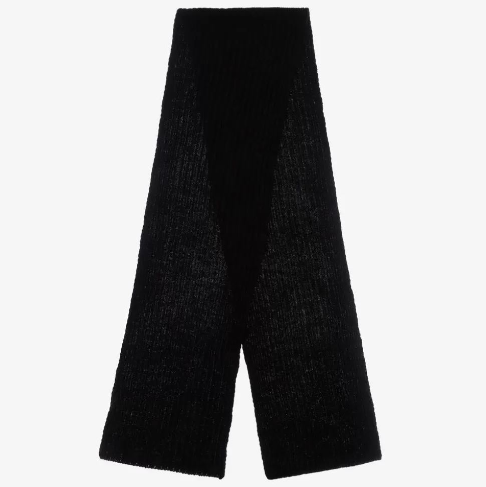 Jamiks Black Wool & Viscose Knitted Scarf (190cm)^BOY Scarves | Scarves