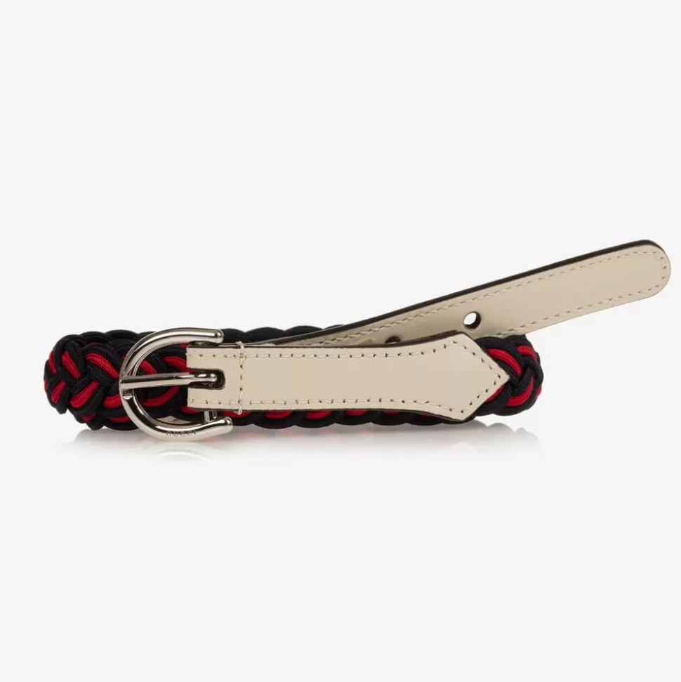 Gucci Blue & Red Braided Web Belt^BOY Clothing Accessories | Clothing Accessories