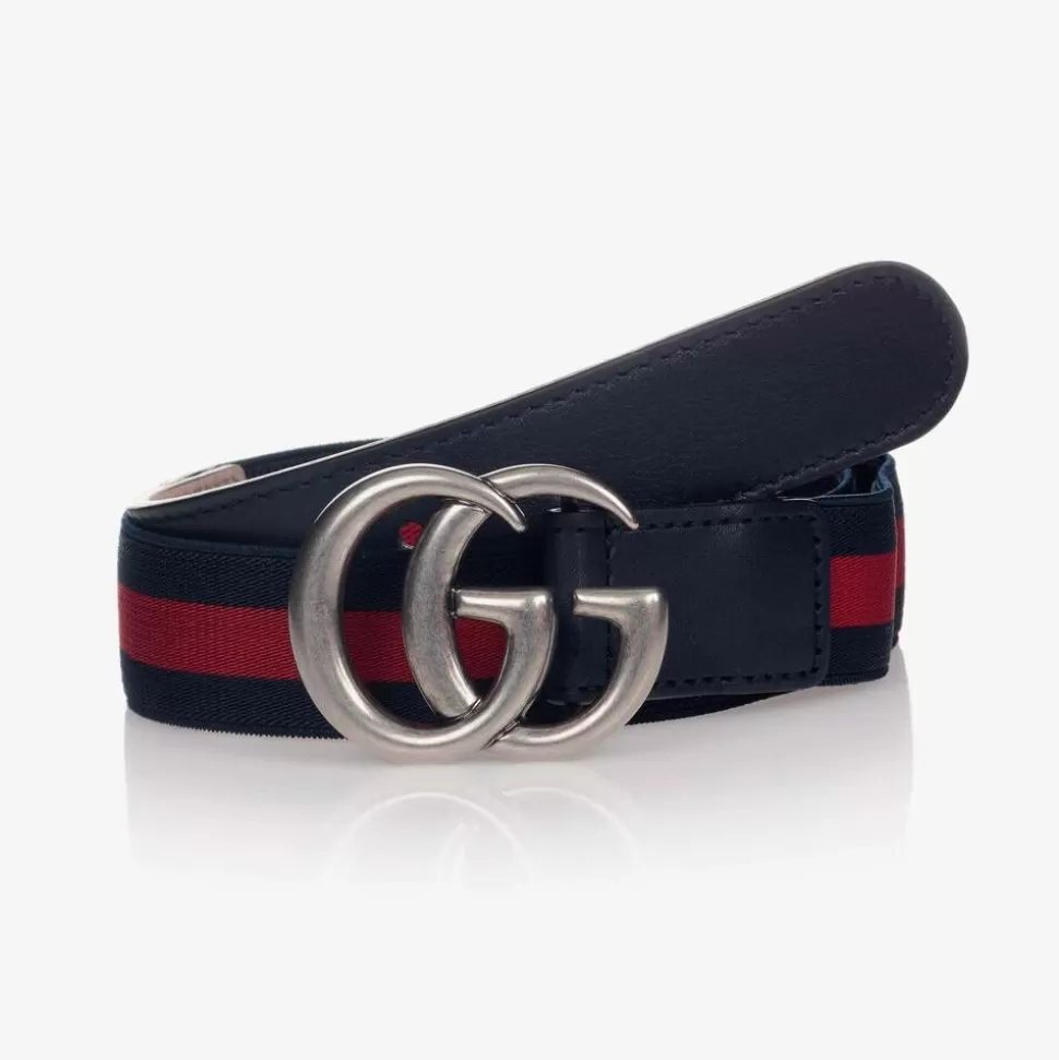 Gucci Blue & Red GG Web Belt^BOY Clothing Accessories | Clothing Accessories