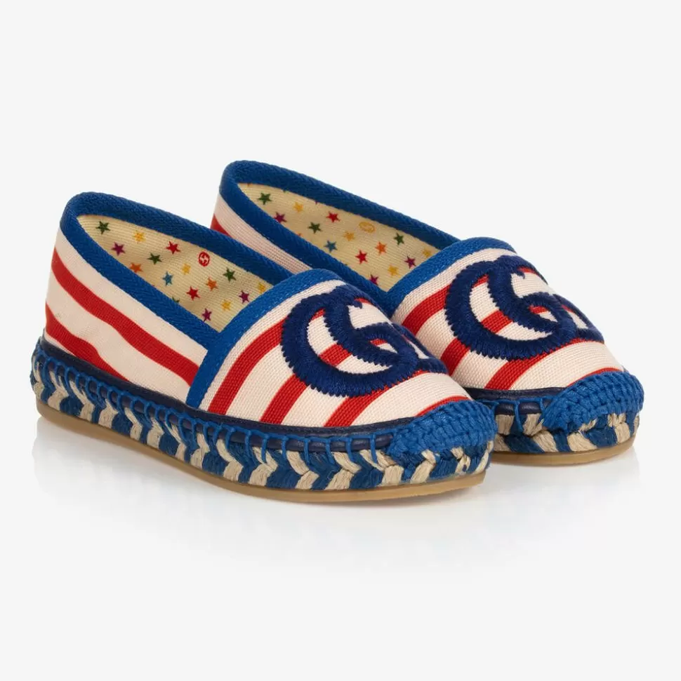 Gucci Blue & Red Striped Espadrilles^BOY Espadrilles | Espadrilles