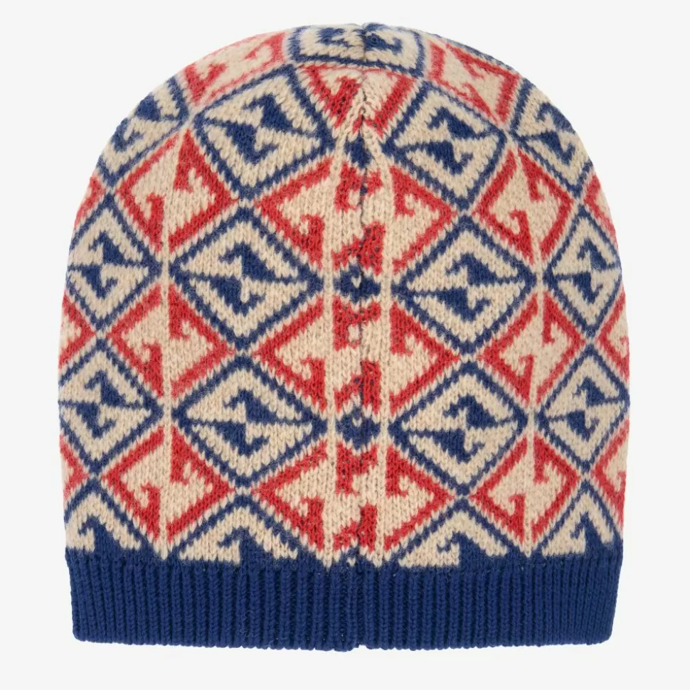 Gucci Blue & Red Wool GG Logo Hat^ Hats