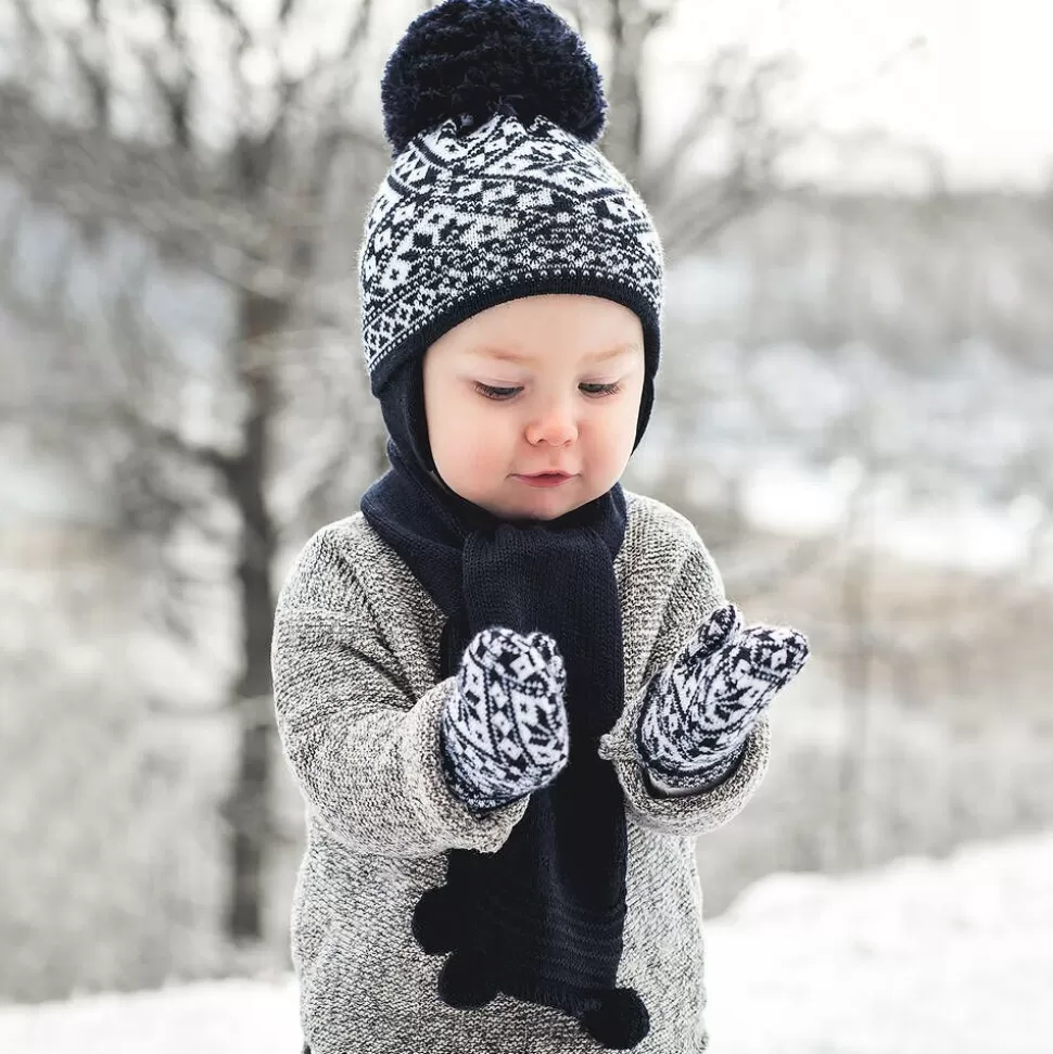 Sätila of Sweden Blue Alice Knitted Large Pom-Pom Beanie^ Hats