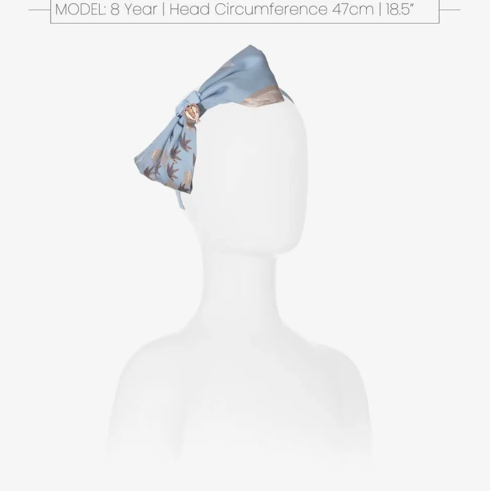 Angels Face Blue & Gold Jacquard Hairband^ Hair Accessories