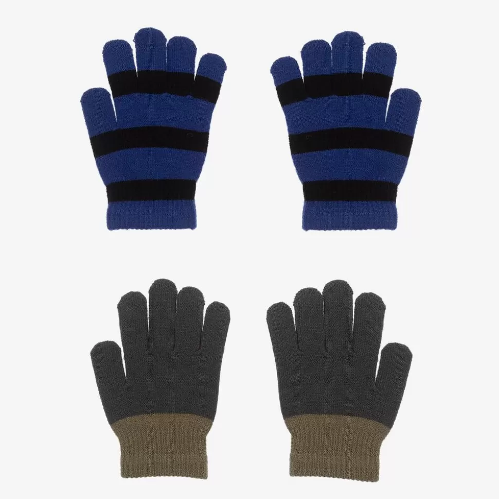 Molo Blue & Green Knitted Gloves (2 Pack)^BOY Gloves & Mittens | Gloves & Mittens