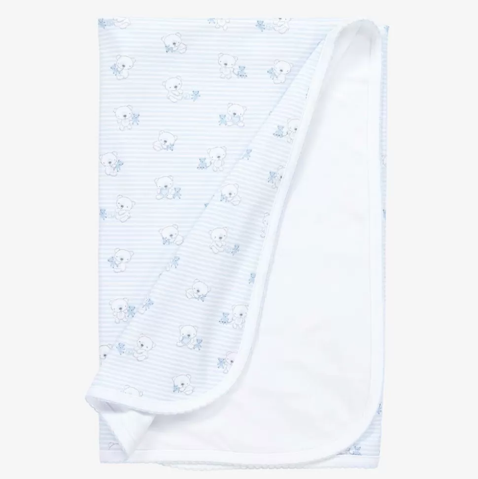 Kissy Kissy Blue Beary Best Friends Pima Cotton Blanket (73cm)^ Gifts