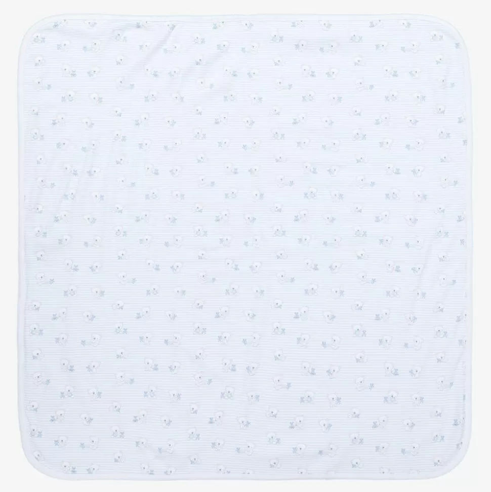 Kissy Kissy Blue Beary Best Friends Pima Cotton Blanket (73cm)^ Gifts