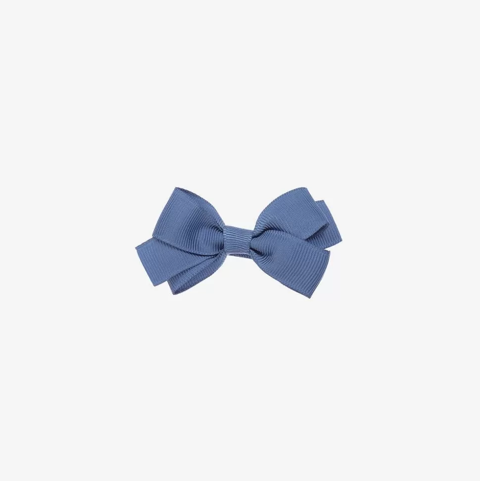 Peach Ribbons Blue Bow Hair Clip (7cm)^ Hair Accessories