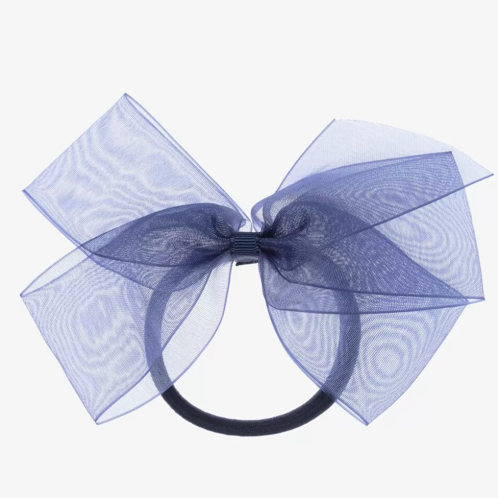 Peach Ribbons Blue Bow Hair Elastic (12cm)^ Hair Accessories