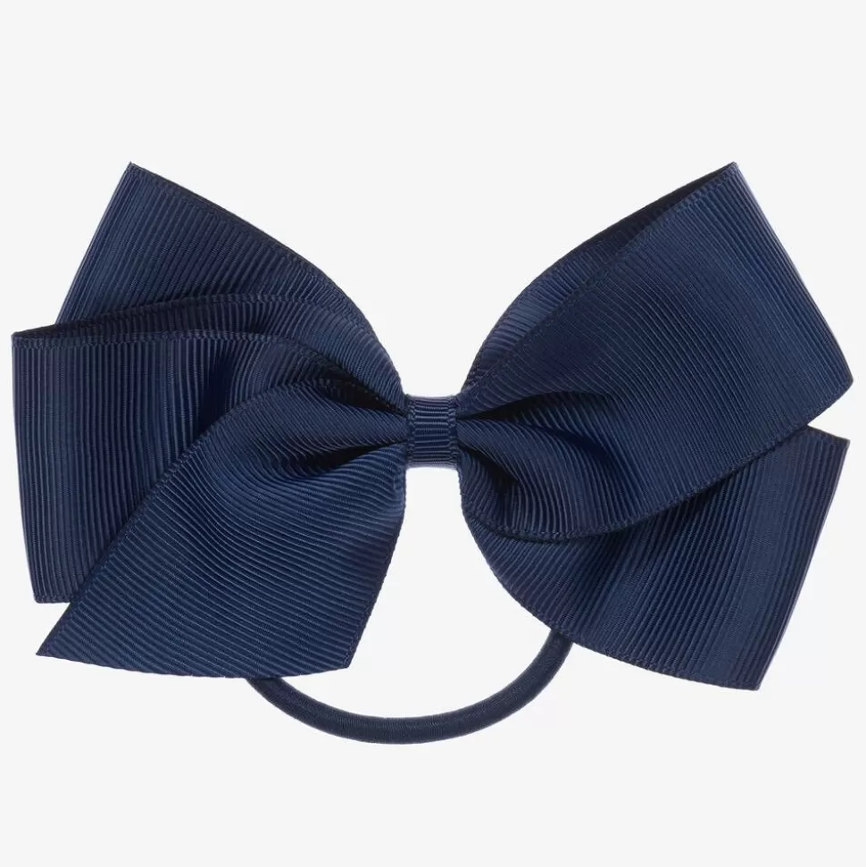 Peach Ribbons Blue Bow Hair Elastic (12cm)^ Hair Accessories