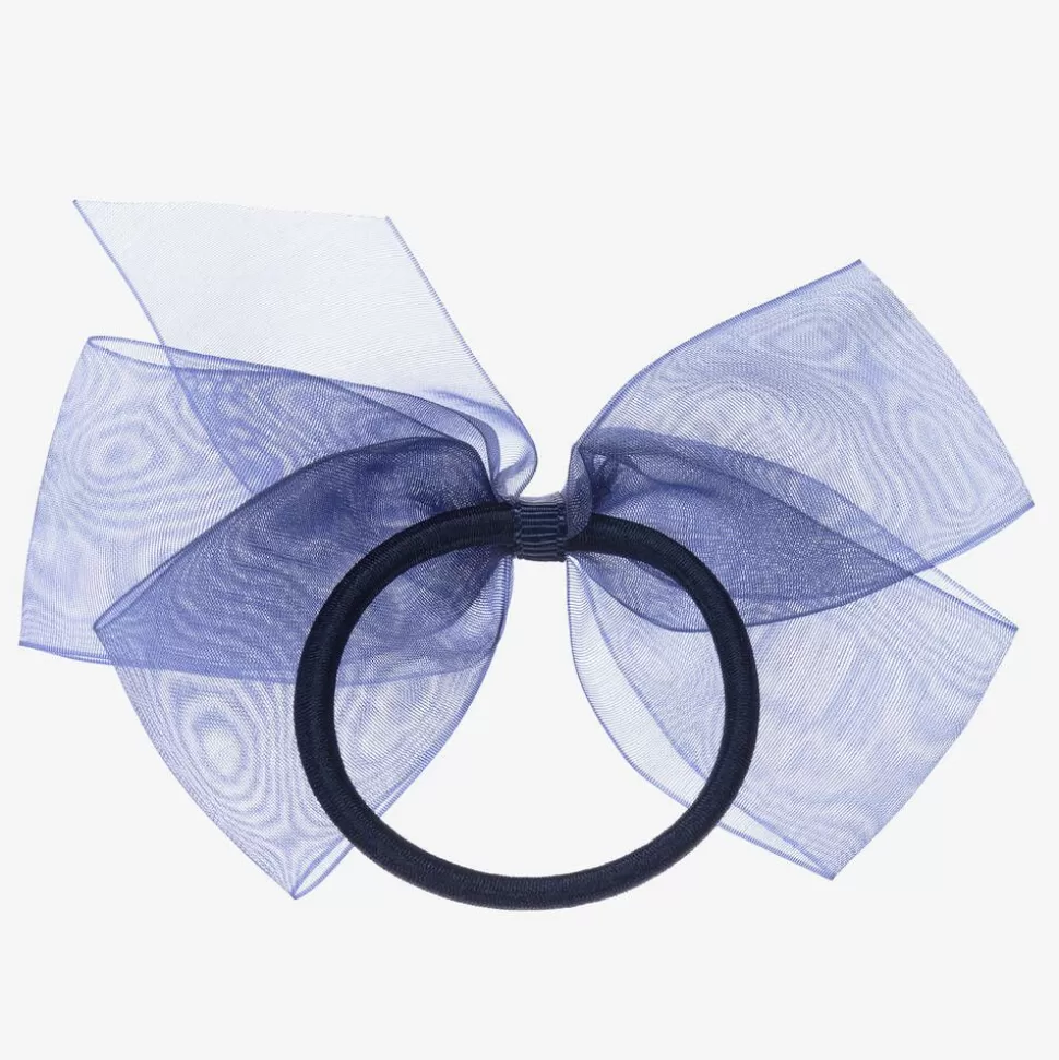 Peach Ribbons Blue Bow Hair Elastic (12cm)^ Hair Accessories
