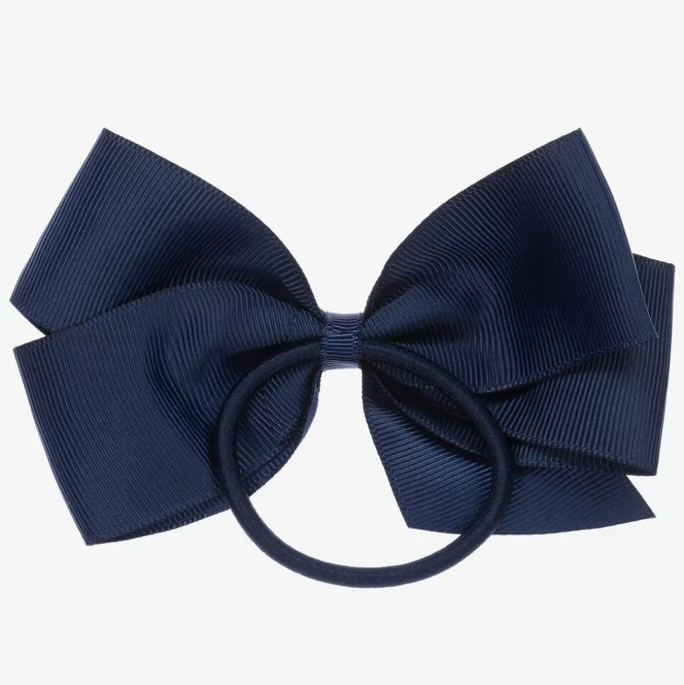 Peach Ribbons Blue Bow Hair Elastic (12cm)^ Hair Accessories