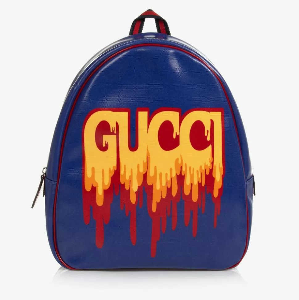 Gucci Blue Canvas Web Backpack (36cm)^BOY Bags