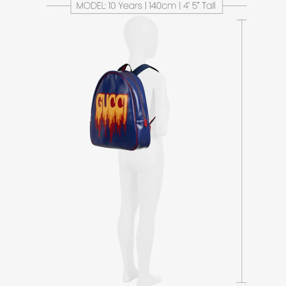 Gucci Blue Canvas Web Backpack (36cm)^BOY Bags