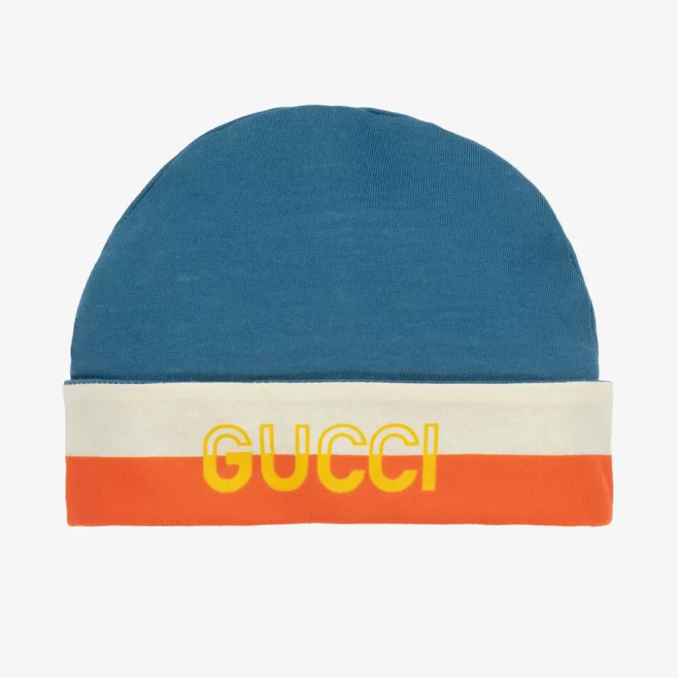 Gucci Blue Cotton Baby Hat^ Hats