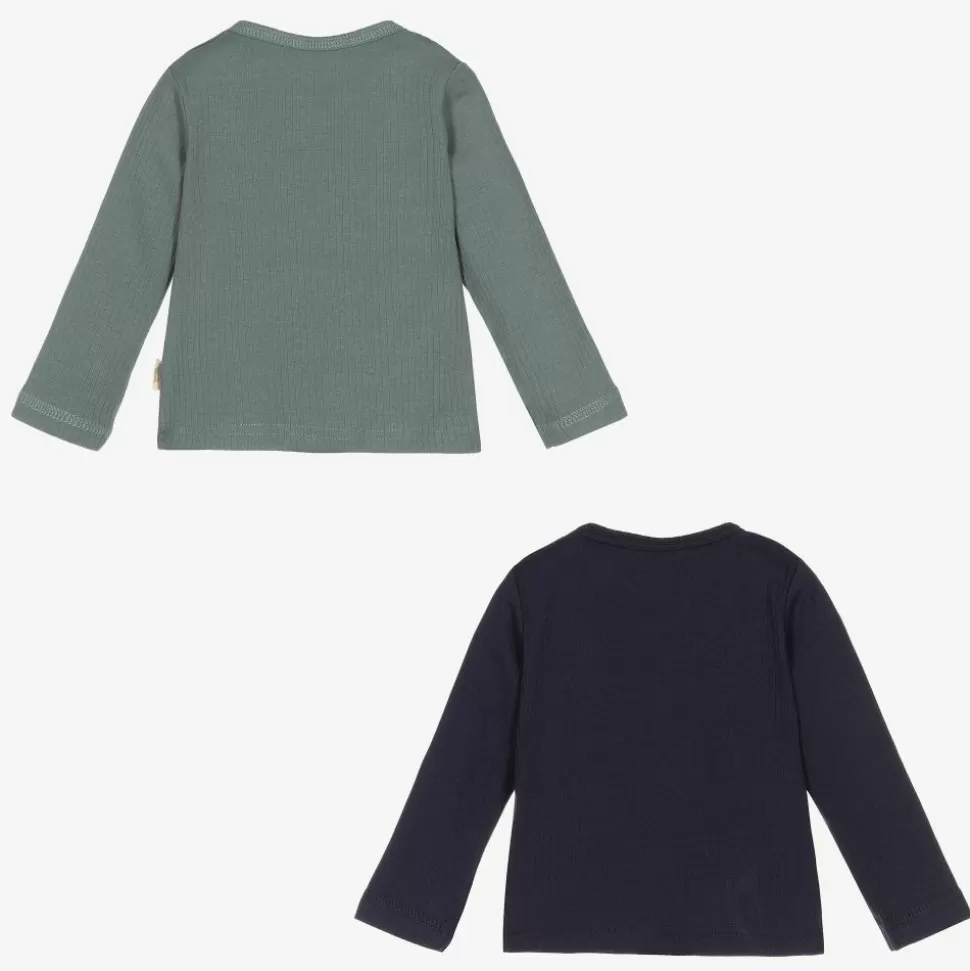 Minymo Blue Cotton Baby Tops (2 Pack)^ Tops