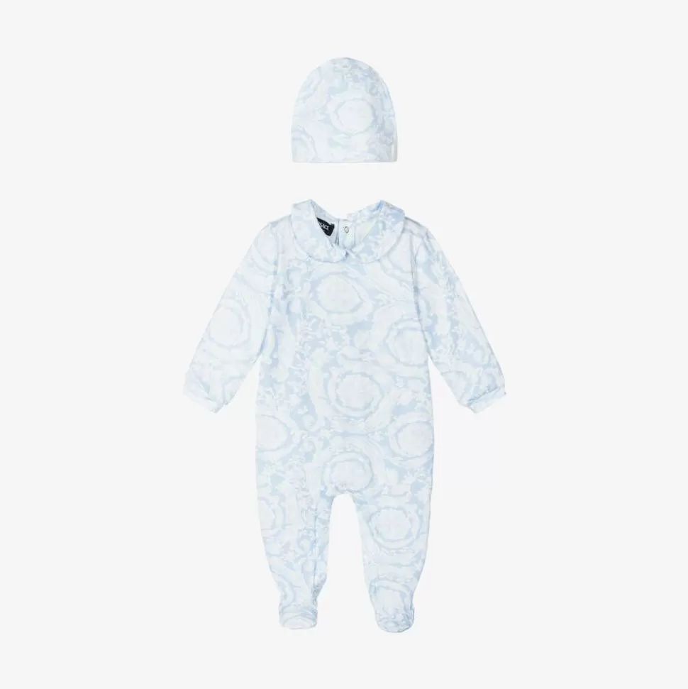 Versace Blue Cotton Babysuit & Hat Set^ Gifts | Babysuits