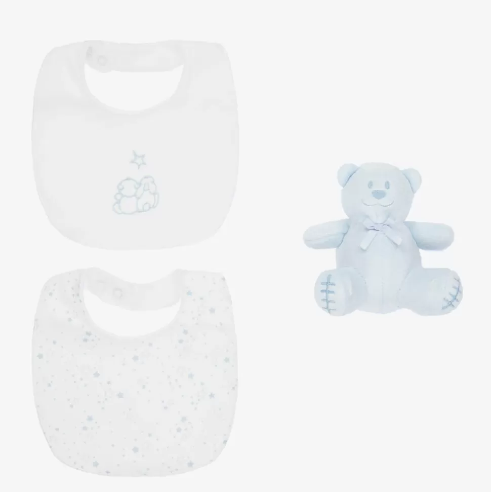 Emile et Rose Blue Cotton Bibs & Bear Baby Gift Set^ Gifts