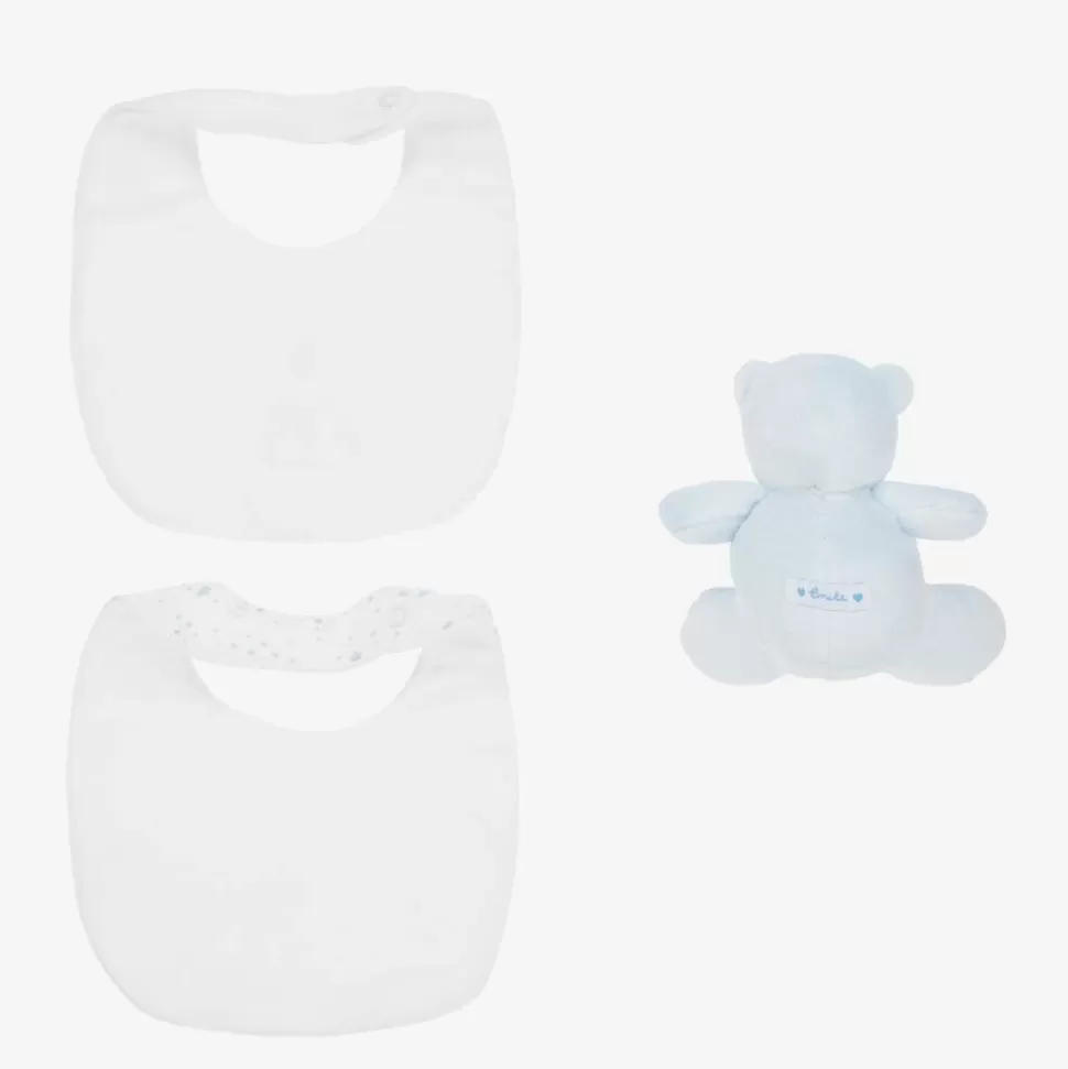 Emile et Rose Blue Cotton Bibs & Bear Baby Gift Set^ Gifts