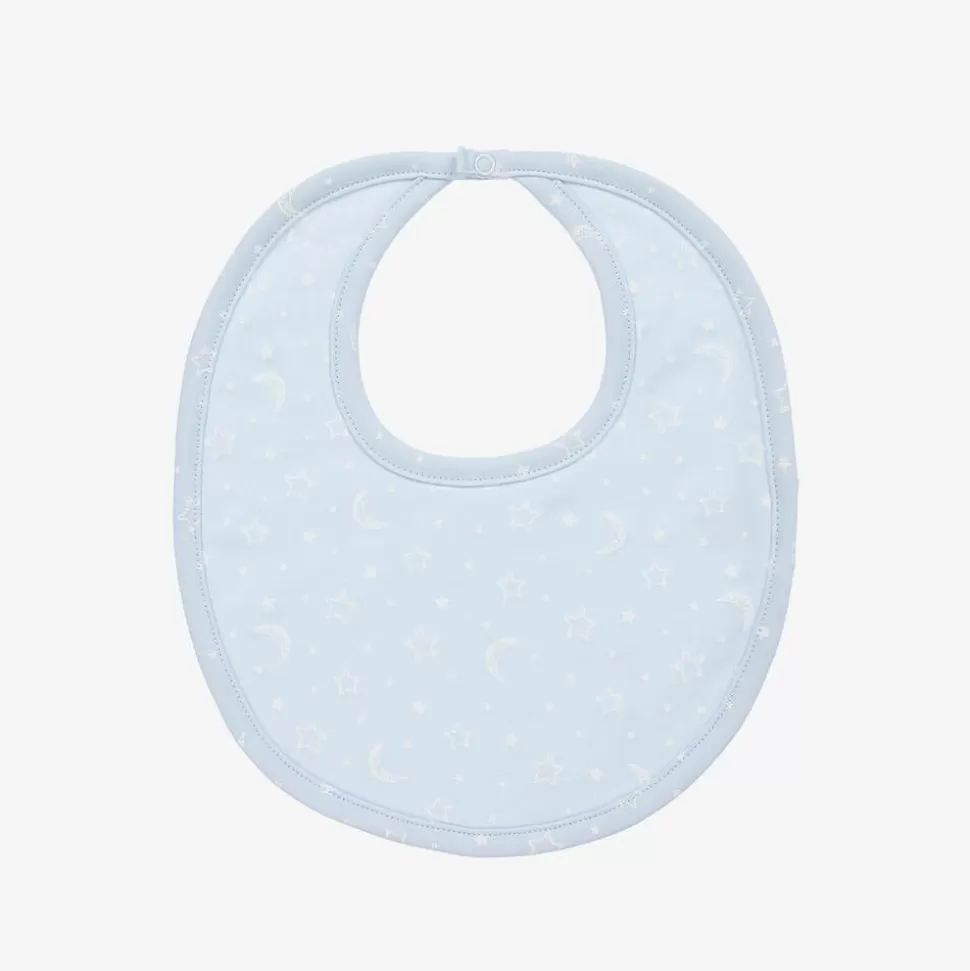 Kissy Kissy Blue Cotton Crescent Moonlight Baby Bib^ Gifts