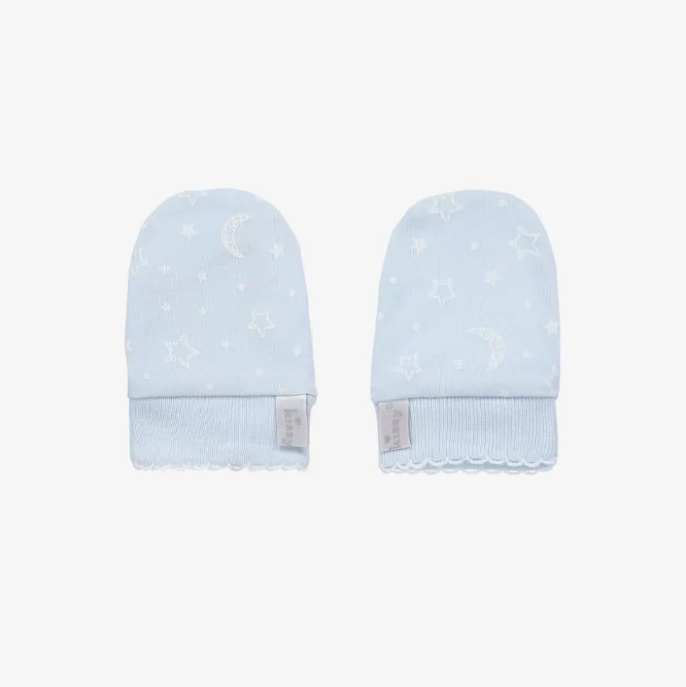 Kissy Kissy Blue Cotton Crescent Moonlight Scratch Mittens^ Gifts | Gloves & Mittens