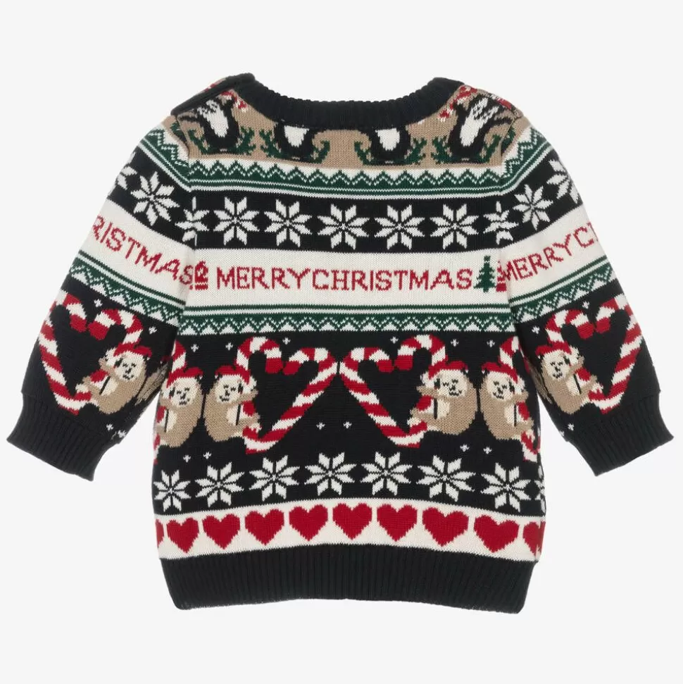 NAME IT Blue Cotton Fair Isle Christmas Jumper^ Tops