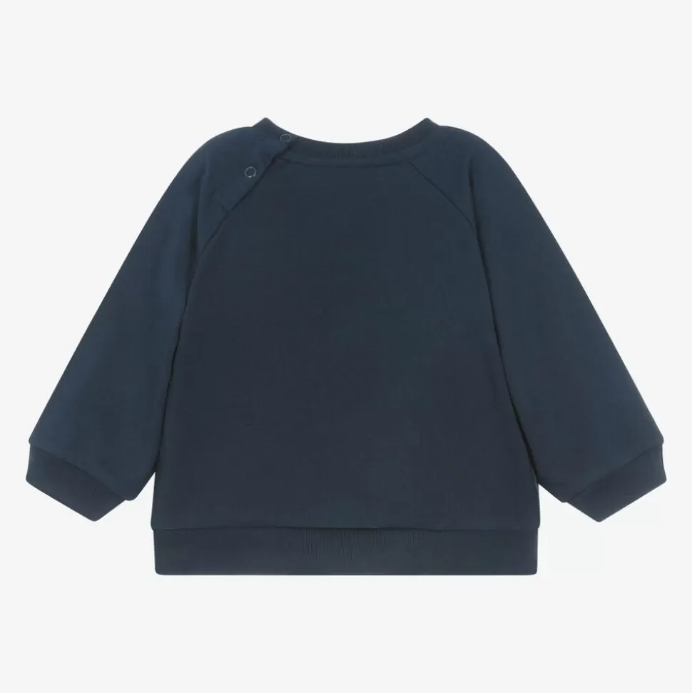 Molo Blue Cotton Smile Sweatshirt^BOY Tops | Tops
