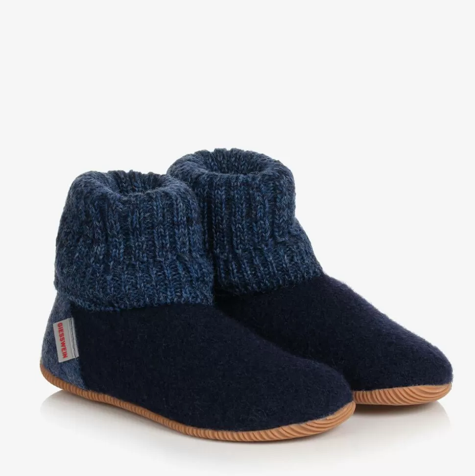 Giesswein Blue Felted Wool Slippers^BOY Slippers | Slippers