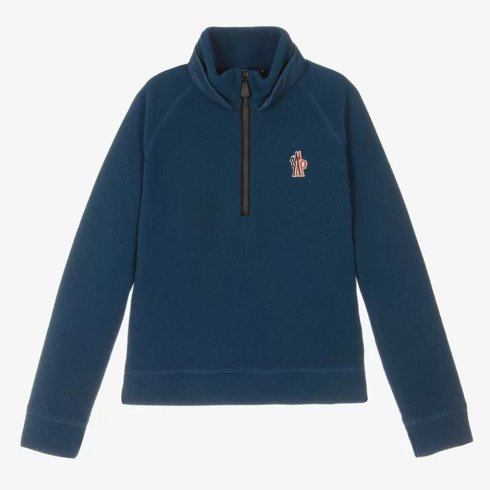 Moncler Enfant Blue Fleece Zip-Up Top^BOY Snowwear